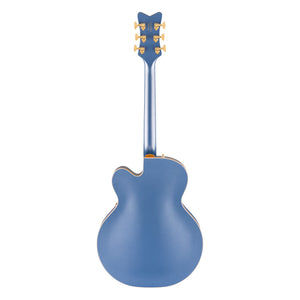Gretsch Falcon Hollow Body with String-Thru Bigsby, Cerulean Smoke with Gold Hardware, back