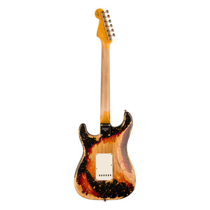 Fender Custom Shop 1963 Stratocaster Super Heavy Relic, Super Faded Aged Black over 3-Color Sunburst, back