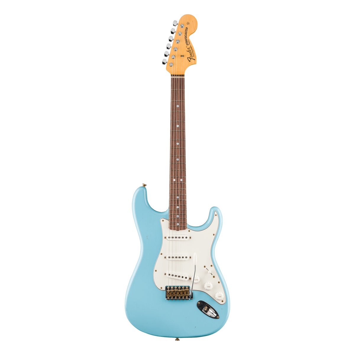 Fender Custom Shop 1969 Stratocaster Journeyman Relic, Faded Daphne Blue, Round-Laminated Rosewood fingerboard