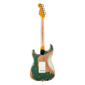 Fender Custom Shop 1965 Stratocaster Super Heavy Relic, Super Faded Aged Sherwood Green Metallic over 3-Color Sunburst, back