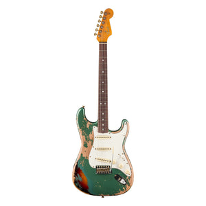 Fender Custom Shop 1965 Stratocaster Super Heavy Relic, Super Faded Aged Sherwood Green Metallic over 3-Color Sunburst