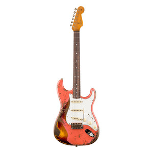Fender Custom Shop 1965 Stratocaster Super Heavy Relic, Super Faded Aged Tahitian Coral over 3-Color Sunburst