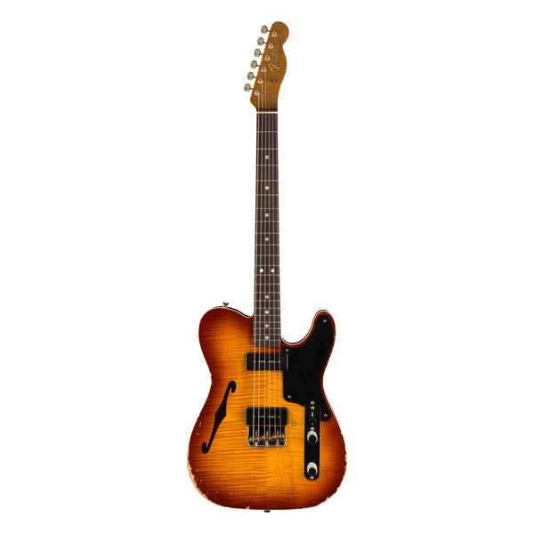 Fender Custom Shop Artisan Dual P90 Flame Maple Top Tele Relic, Aged Tobacco Sunburst