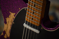 Fender '55 Super Heavy Relic Telecaster Super Faded Aged Magenta Sparkle Roasted Maple Neck, Handwound Pickups #R130965