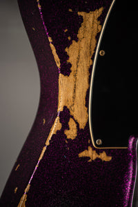 Fender '55 Super Heavy Relic Telecaster Super Faded Aged Magenta Sparkle Roasted Maple Neck, Handwound Pickups #R130965