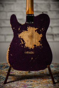Fender '55 Super Heavy Relic Telecaster Super Faded Aged Magenta Sparkle Roasted Maple Neck, Handwound Pickups #R130965