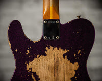 Fender '55 Super Heavy Relic Telecaster Super Faded Aged Magenta Sparkle Roasted Maple Neck, Handwound Pickups #R130965