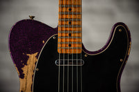 Fender '55 Super Heavy Relic Telecaster Super Faded Aged Magenta Sparkle Roasted Maple Neck, Handwound Pickups #R130965