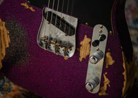 Fender '55 Super Heavy Relic Telecaster Super Faded Aged Magenta Sparkle Roasted Maple Neck, Handwound Pickups #R130965