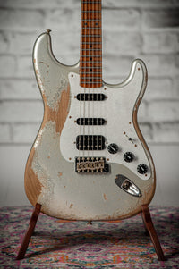 Fender '57 HSS Strat Super Heavy Relic Inca Silver/Silver Sparkle #R147023