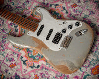 Fender '57 HSS Strat Super Heavy Relic Inca Silver/Silver Sparkle #R147023