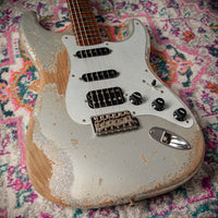Fender '57 HSS Strat Super Heavy Relic Inca Silver/Silver Sparkle #R147023