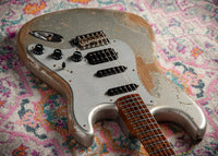 Fender '57 HSS Strat Super Heavy Relic Inca Silver/Silver Sparkle #R147023