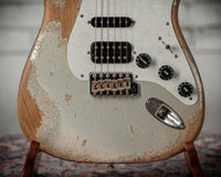 Fender '57 HSS Strat Super Heavy Relic Inca Silver/Silver Sparkle #R147023