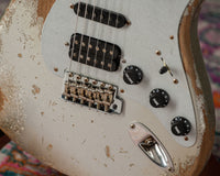 Fender '57 HSS Strat Super Heavy Relic Inca Silver/Silver Sparkle #R147023
