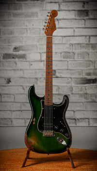 Fender '57 Heavy Relic Strat HSS HW PUP EVH Bridge Roasted Body/Flame Neck Green Burst SN# R135699
