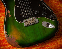 Fender '57 Heavy Relic Strat HSS HW PUP EVH Bridge Roasted Body/Flame Neck Green Burst SN# R135699