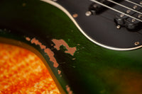 Fender '57 Heavy Relic Strat HSS HW PUP EVH Bridge Roasted Body/Flame Neck Green Burst SN# R135699