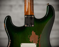 Fender '57 Heavy Relic Strat HSS HW PUP EVH Bridge Roasted Body/Flame Neck Green Burst SN# R135699