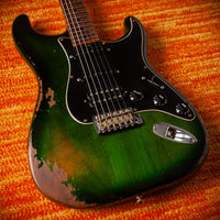 Fender '57 Heavy Relic Strat HSS HW PUP EVH Bridge Roasted Body/Flame Neck Green Burst SN# R135699