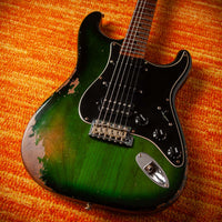 Fender '57 Heavy Relic Strat HSS HW PUP EVH Bridge Roasted Body/Flame Neck Green Burst SN# R135699