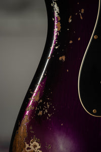 Fender '57 Heavy Relic Strat HSS HW PUP EVH Bridge Roasted Body/Flame Neck Purple Night SN# R133674