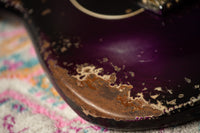 Fender '57 Heavy Relic Strat HSS HW PUP EVH Bridge Roasted Body/Flame Neck Purple Night SN# R133674
