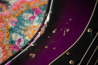 Fender '57 Heavy Relic Strat HSS HW PUP EVH Bridge Roasted Body/Flame Neck Purple Night SN# R133674