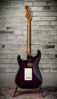 Fender '57 Heavy Relic Strat HSS HW PUP EVH Bridge Roasted Body/Flame Neck Purple Night SN# R133674