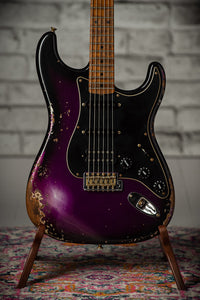 Fender '57 Heavy Relic Strat HSS HW PUP EVH Bridge Roasted Body/Flame Neck Purple Night SN# R133674