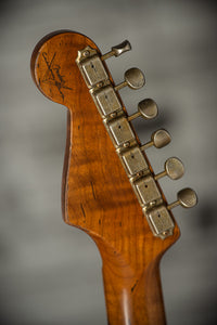 Fender '57 Heavy Relic Strat HSS HW PUP EVH Bridge Roasted Body/Flame Neck Purple Night SN# R133674