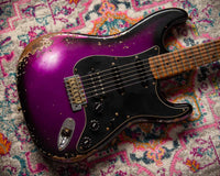Fender '57 Heavy Relic Strat HSS HW PUP EVH Bridge Roasted Body/Flame Neck Purple Night SN# R133674