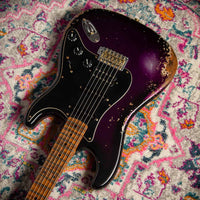 Fender '57 Heavy Relic Strat HSS HW PUP EVH Bridge Roasted Body/Flame Neck Purple Night SN# R133674