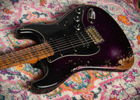Fender '57 Heavy Relic Strat HSS HW PUP EVH Bridge Roasted Body/Flame Neck Purple Night SN# R133674