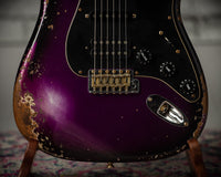 Fender '57 Heavy Relic Strat HSS HW PUP EVH Bridge Roasted Body/Flame Neck Purple Night SN# R133674