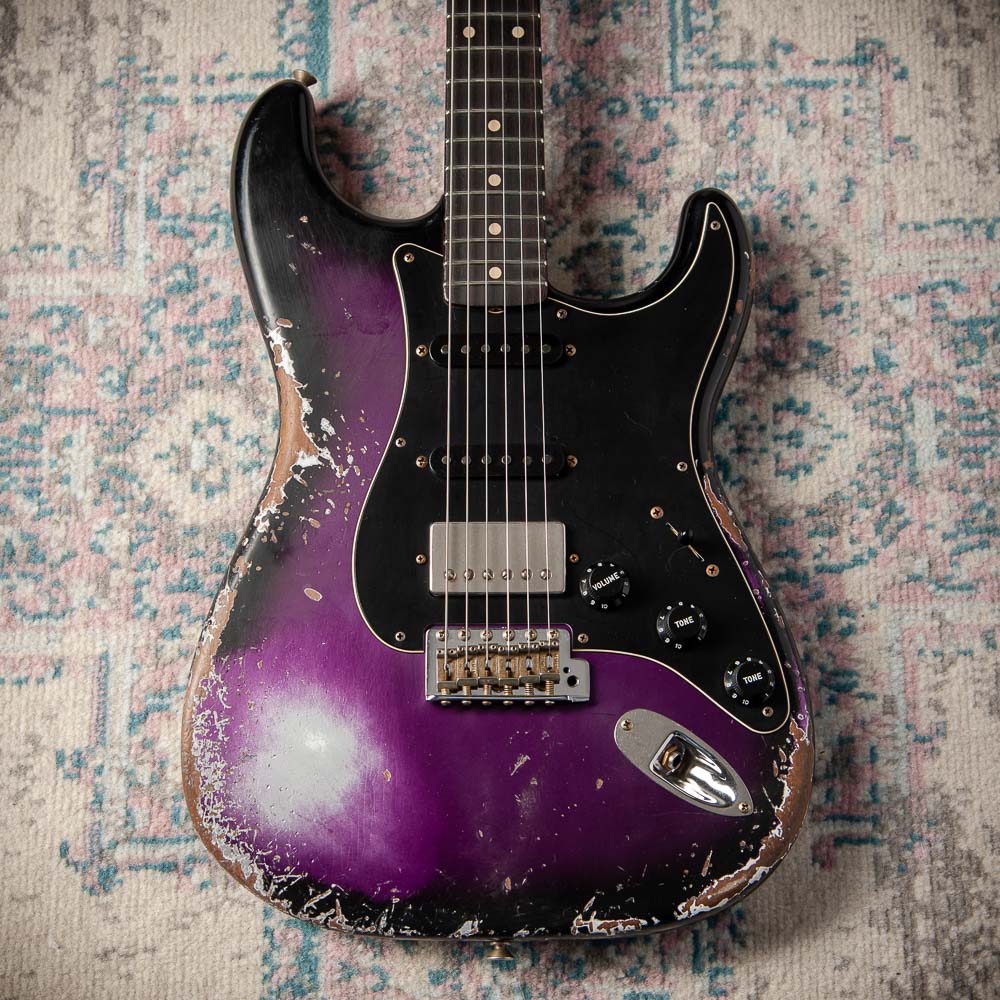 Fender '57 Super Heavy Relic Stratocaster  HSS Black Purple Burst Throbak #R148029