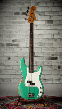 Fender '59 P-Bass Heavy Relic Handwound Pickups Aged Seafoam Green/Faded Tahitian Coral SN# R135750