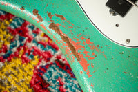 Fender '59 P-Bass Heavy Relic Handwound Pickups Aged Seafoam Green/Faded Tahitian Coral SN# R135750