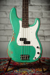 Fender '59 P-Bass Heavy Relic Handwound Pickups Aged Seafoam Green/Faded Tahitian Coral SN# R135750