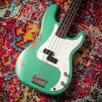 Fender '59 P-Bass Heavy Relic Handwound Pickups Aged Seafoam Green/Faded Tahitian Coral SN# R135750