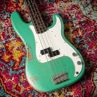 Fender '59 P-Bass Heavy Relic Handwound Pickups Aged Seafoam Green/Faded Tahitian Coral SN# R135750