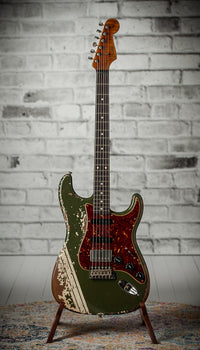 Fender '59 Super Heavy Relic Stratocaster Dirty Olive Drab w/ Competition Stripe #R143399 USED