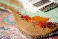 Fender '59 Super Heavy Relic Strat Super Faded Aged Surf Green over 3 Tone Sunburst Throbak SLE101+ #R148870