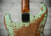 Fender '59 Super Heavy Relic Strat Super Faded Aged Surf Green over 3 Tone Sunburst Throbak SLE101+ #R148870