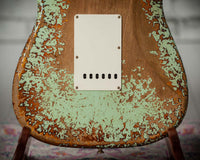Fender '59 Super Heavy Relic Strat Super Faded Aged Surf Green over 3 Tone Sunburst Throbak SLE101+ #R148870