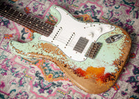 Fender '59 Super Heavy Relic Strat Super Faded Aged Surf Green over 3 Tone Sunburst Throbak SLE101+ #R148870
