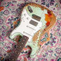 Fender '59 Super Heavy Relic Strat Super Faded Aged Surf Green over 3 Tone Sunburst Throbak SLE101+ #R148870