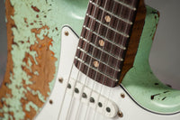 Fender '59 Super Heavy Relic Strat Super Faded Aged Surf Green over 3 Tone Sunburst Throbak SLE101+ #R148870