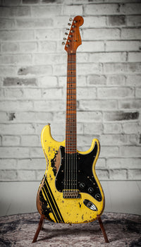 Fender '59 Super Heavy Relic Stratocaster HSS Graffiti Yellow Black Competition Stripe #R144528