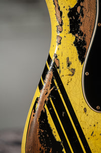 Fender '59 Super Heavy Relic Stratocaster HSS Graffiti Yellow Black Competition Stripe #R144528
